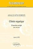 Annales BTS Chimiste : Chimie organique